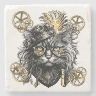 Porta-copo De Pedra Patas Espirituosas O Gato Steampunk Funky