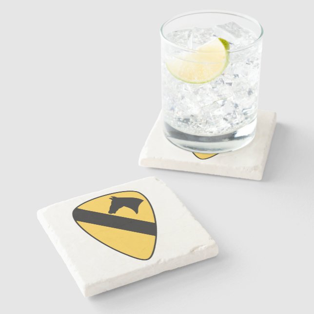 Porta-copo De Pedra Patch Patriótico da Divisão de Cavalaria de 1rua (Lateral)