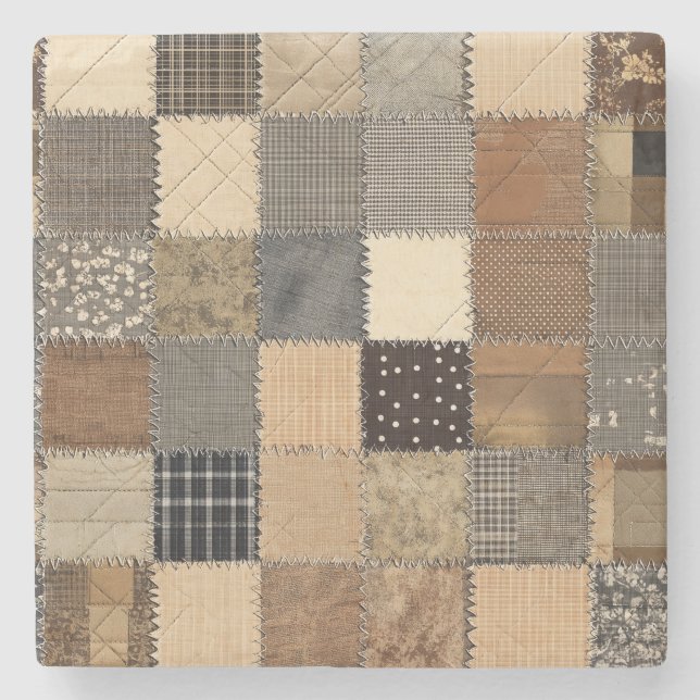 Porta-copo De Pedra Patchwork Rustic (Frente)