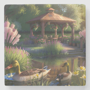 Porta-copo De Pedra Patos no Pond