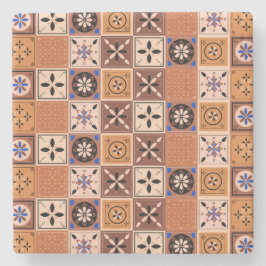 Porta-copo De Pedra Patrón azulejo de color arena