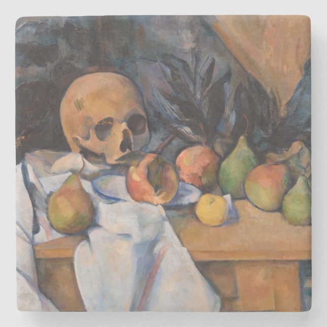 Porta-copo De Pedra Paul Cezanne - A Vida Estática com o Crânio (Frente)