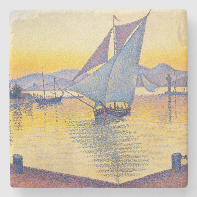 Porta-copo De Pedra Paul Signac - A Porta do Sunset, Opus 236 (Frente)