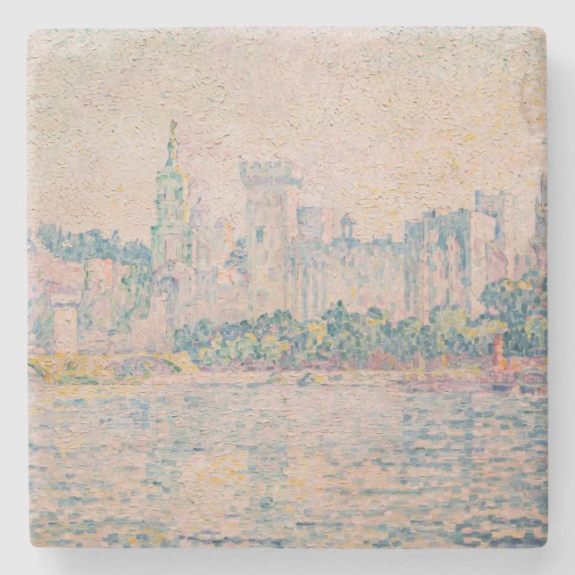 Porta-copo De Pedra Paul Signac - Avinhão, Manhã (Frente)