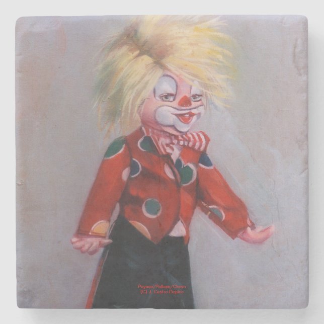 Porta-copo De Pedra Payaso/Pallaso/Clown (Frente)