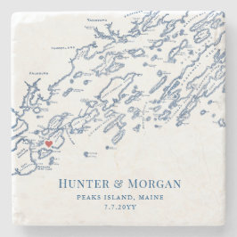 Porta-copo De Pedra Peaks Island Maine Destination Wedding Favor