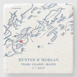 Porta-copo De Pedra Peaks Island Maine Destination Wedding Favor
