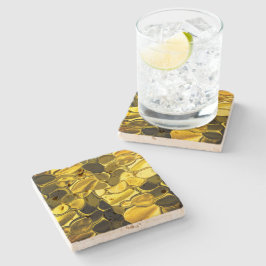 Porta-copo De Pedra Peças amarelas ou douradas parecem ouro-metal