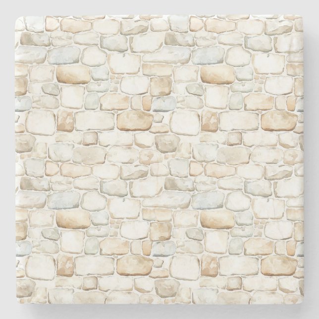 Porta-copo De Pedra Pedras Falsas Cinza Branco Creme (Frente)