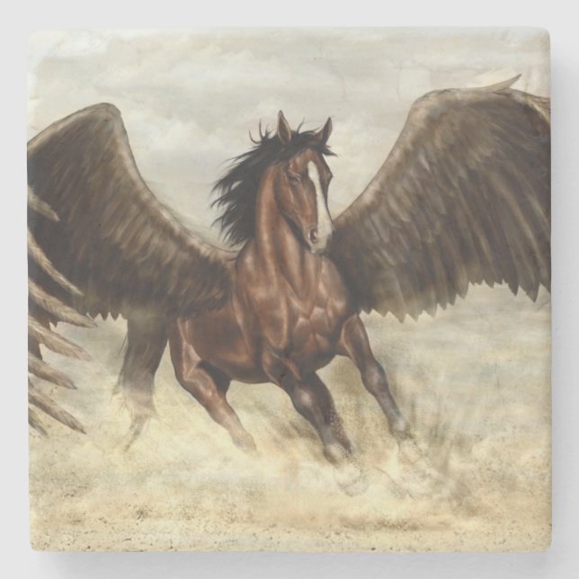 Porta-copo De Pedra Pegasus na asa (Frente)