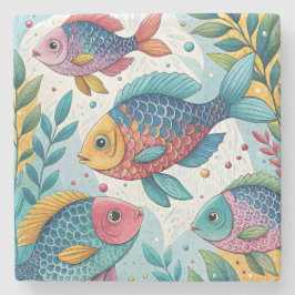 Porta-copo De Pedra Peixe-arco-íris submarino