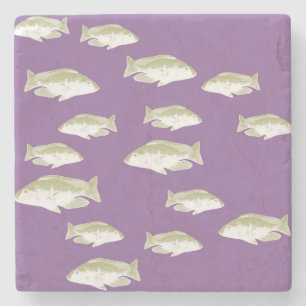 Porta-copo De Pedra Peixe em roxo