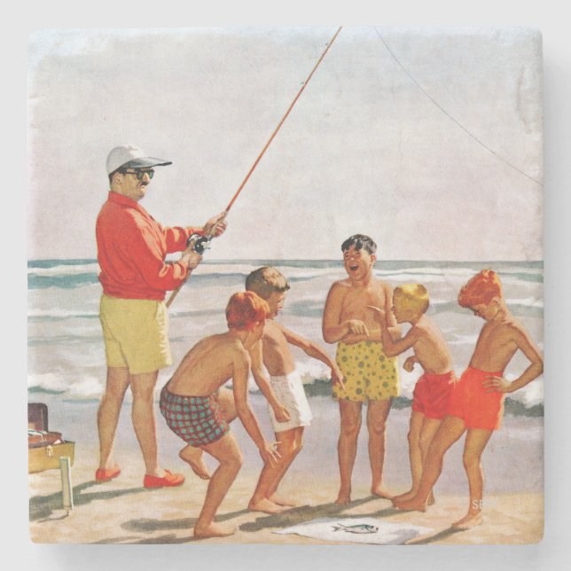 Porta-copo De Pedra Peixe Grande e Polonês de Richard Sargent (Frente)