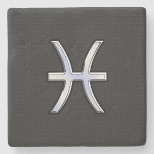 Porta-copo De Pedra Peixes modernos Símbolo Zodíaco Cobra preto Estilo