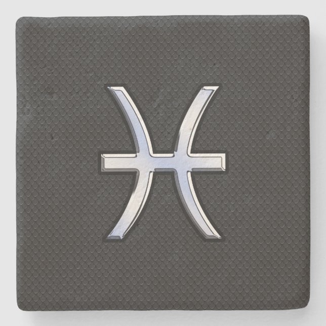 Porta-copo De Pedra Peixes modernos Símbolo Zodíaco Cobra preto Estilo (Frente)