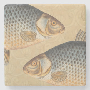 Porta-copo De Pedra Peixes+trabalho de arte+design+pesca+pesca+pesca