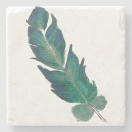 Porta-copo De Pedra Pena azul e verde