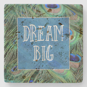 Porta-copo De Pedra Penas bonito de Peacock