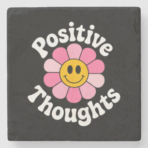 Porta-copo De Pedra Pensamentos Positivos - Inspiração Floral