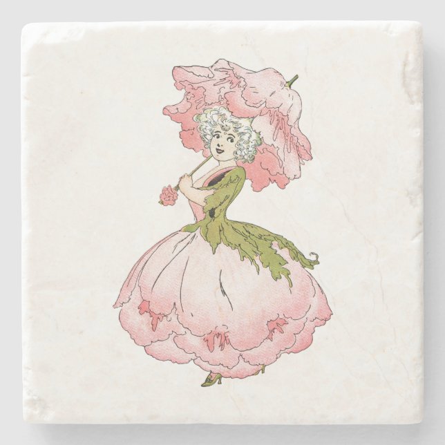 Porta-copo De Pedra Peony Lady Stone Beefetive Coaster (Frente)