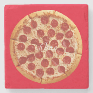 Porta-copo De Pedra Pepperoni Pizza Thunder_Cove