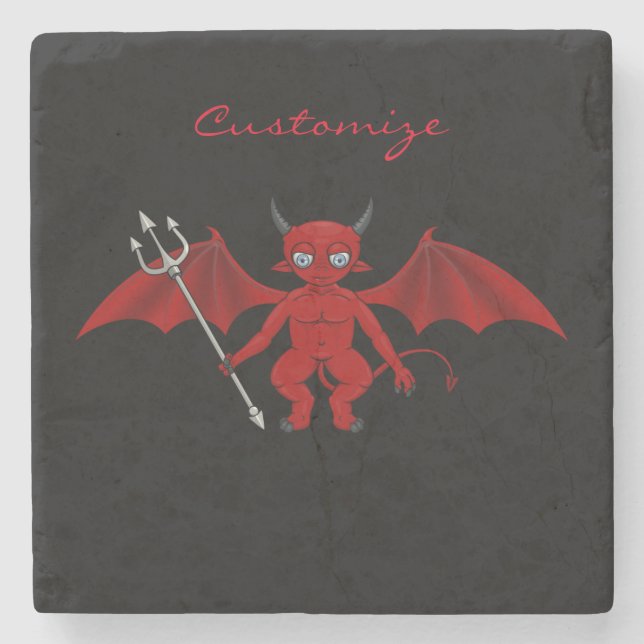 Porta-copo De Pedra Pequeno Diabo Vermelho Thunder_Cove (Frente)