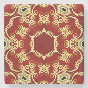 Porta-copo De Pedra pérola Dourada: ilustração decorativa de quadro.