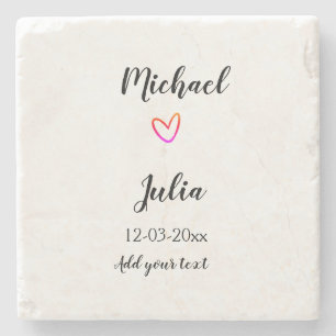 Porta-copo De Pedra personalizado simples minimal adicione seu nome ve