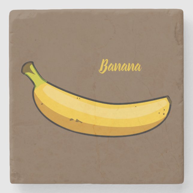 Porta-copo De Pedra Personalizar Banana (Frente)