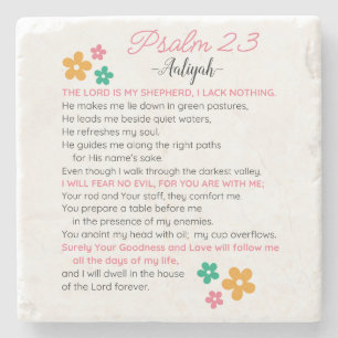 Porta-copo De Pedra Personalizar Flores De Escritura De Bíblia Psalm 2