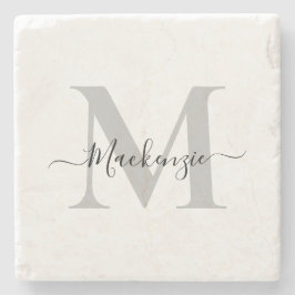 Porta-copo De Pedra Personalizar Nome Inicial do Monograma