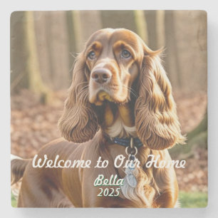 Porta-copo De Pedra Personalizar o Cocker Spaniel de Foto