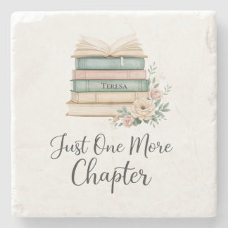 Porta-copo De Pedra Personalized Book Lover “Just One More Chapter
