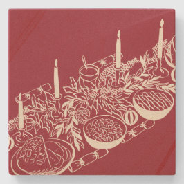 Porta-copo De Pedra Personalized Merry Christmas Table Minimal Design