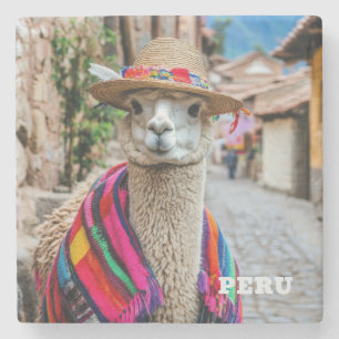 Porta-copo De Pedra Peru Llama