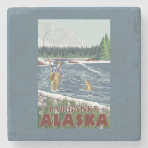 Porta-copo De Pedra Pescador da mosca - Fairbanks, Alaska