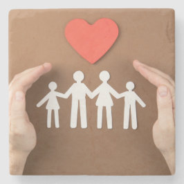 Porta-copo De Pedra Pessoas de Mãos e Papel ✋