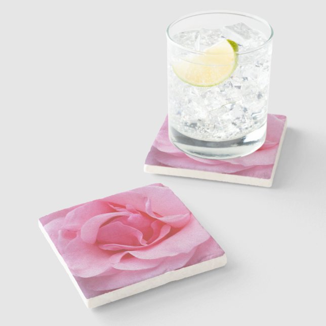Porta-copo De Pedra Pétalas rosa rosa cor-de-rosa (Lateral)