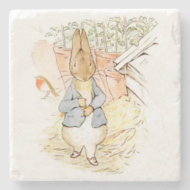 Porta-copo De Pedra Peter Rabbit in the Garden (por Beatrix Potter) (Frente)