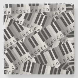 Porta-copo De Pedra Piano Keys Black and WhitePadrões