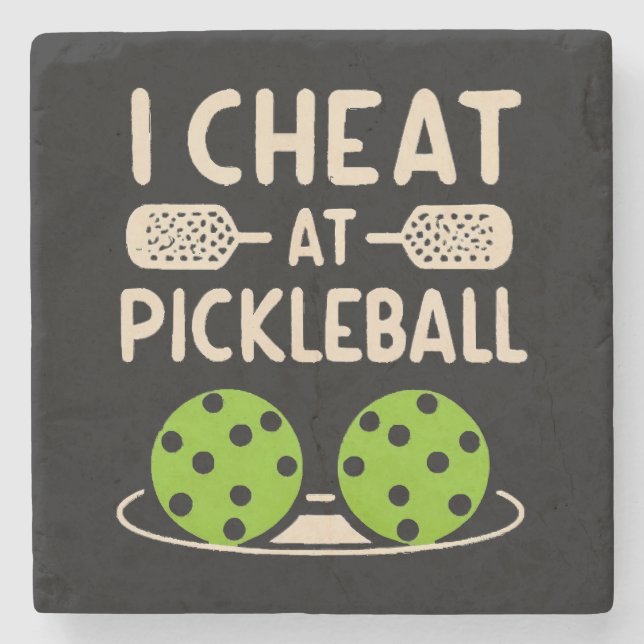 Porta-copo De Pedra Pickleball Divertido (Frente)