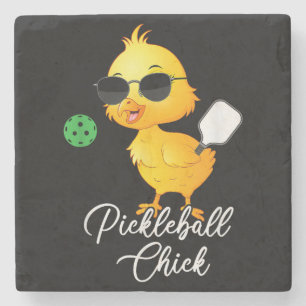 Porta-copo De Pedra Pickleball Frango Engraçado Pickleball