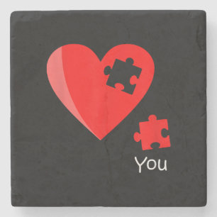 Porta-copo De Pedra Piece Heart Quebra-cabeça Valetines Day Shirt Gif