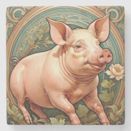 Porta-copo De Pedra Piglet Coaster