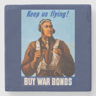 Porta-copo De Pedra Pilotos de Caça Aviadores Afro-Americanos da Segun