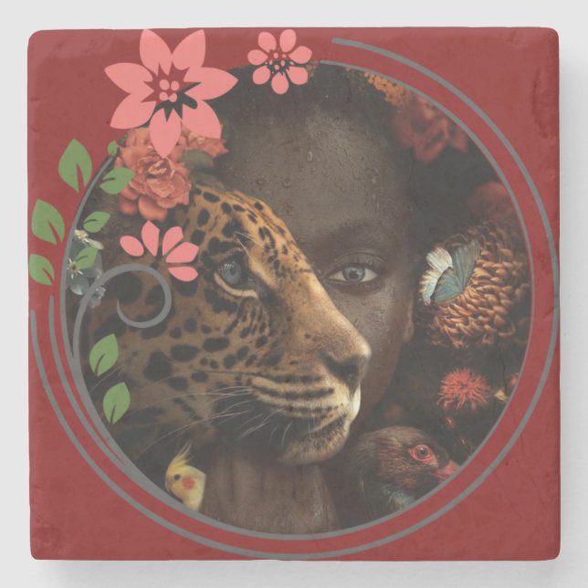 Porta-copo De Pedra Ping pong vibes  (Frente)