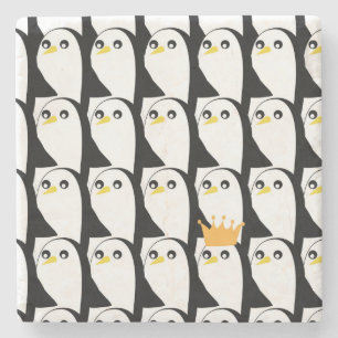 Porta-copo De Pedra Pinguim Cômico: Vintagem Branca Preta