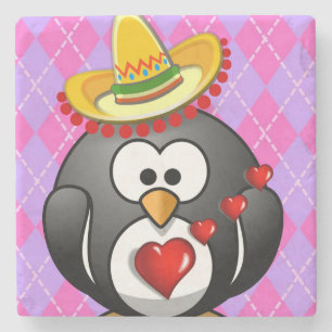Porta-copo De Pedra Pinguim Dia de os namorados de Porta copos de Pedr