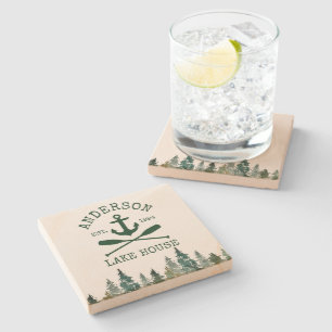 Porta-copo De Pedra Pinheiros Anchor Oars, nome da família do Lago N