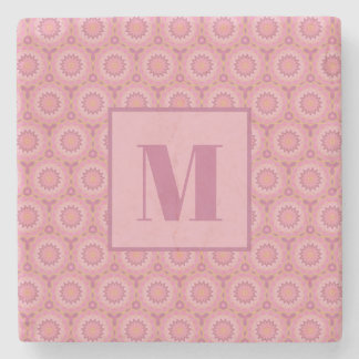 Porta-copo De Pedra Pink and Mauve Initial Stone Coaster